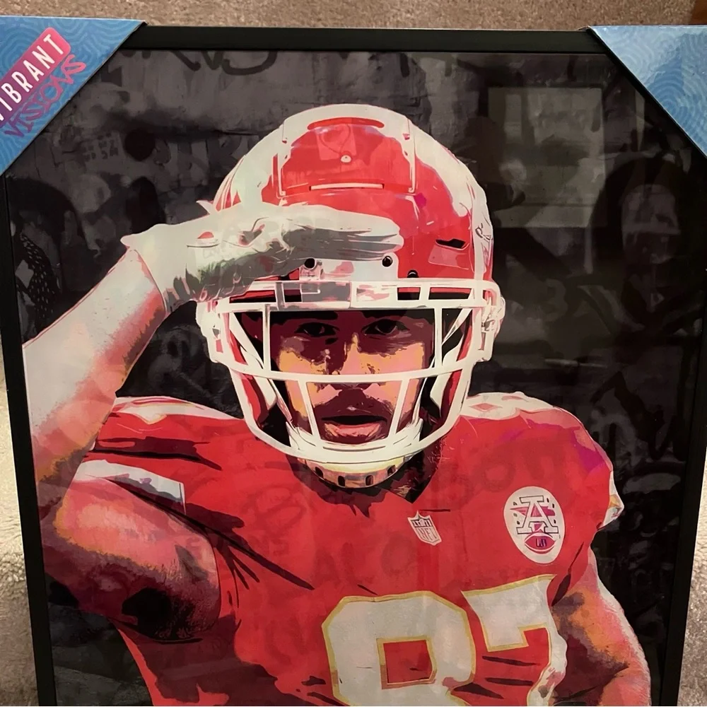 TRAVIS KELCE Vibrant Visions Sports Wall Art 87 Kansas City Chiefs 16x20 NEW NIB